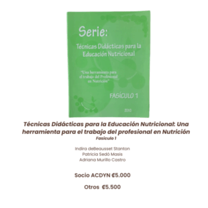 Técnicas didácticas para la Educación Nutricional: una herramienta para el trabajo del profesional en nutrición, Fasículo1